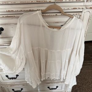 Three Bird Nest White Blouse
